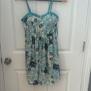 Floral Mini Dress with Teal Accents